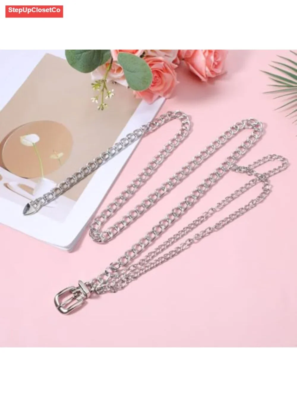 Punk Waist Chain Belt Multilayer Silver Metal Alloy Adjustable